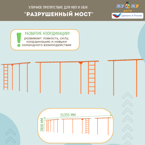 Уличное препятствие для НВП и ОБЖ "Разрушенный мост"
