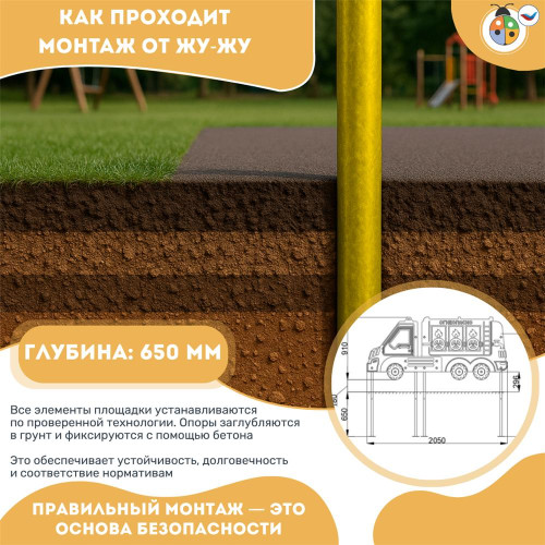 Уличный бизиборд по ПДД "Бензовоз" стационарный