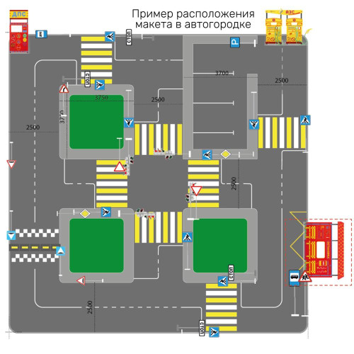 Учебно-игровой макет "Остановка" мобильный