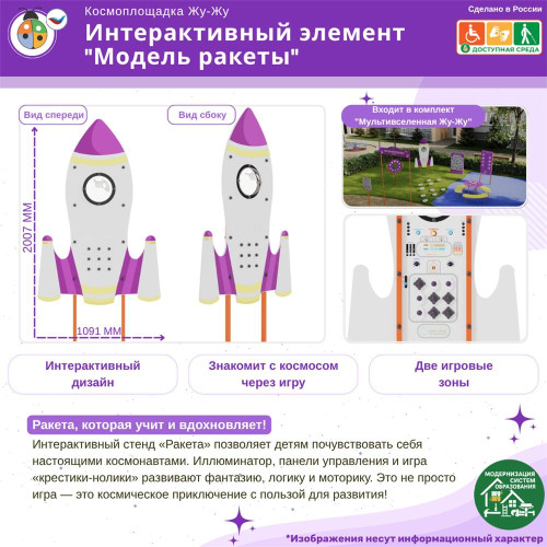 Космоплощадка Жу-Жу: интерактивный элемент "Модель ракеты"