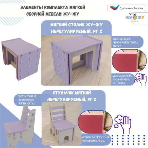 Комплект мягкой сборной мебели Жу-Жу для класса нерегулируемый, дизайн серия «Космос»