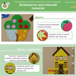 Развивающая настенно-напольная панель мобильная "Окружающая среда" макси, комплект с ковриком