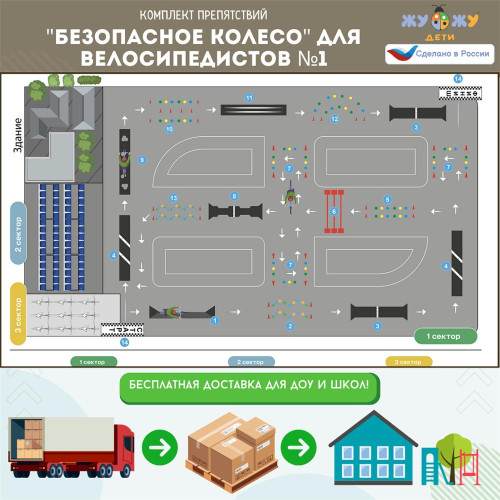 Комплект препятствий "Безопасное колесо" для велосипедистов №1