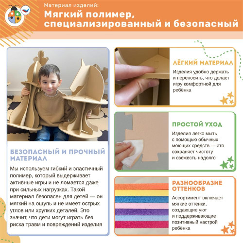 Развивающая настенно-напольная панель мобильная "Городские мотивы", комплект