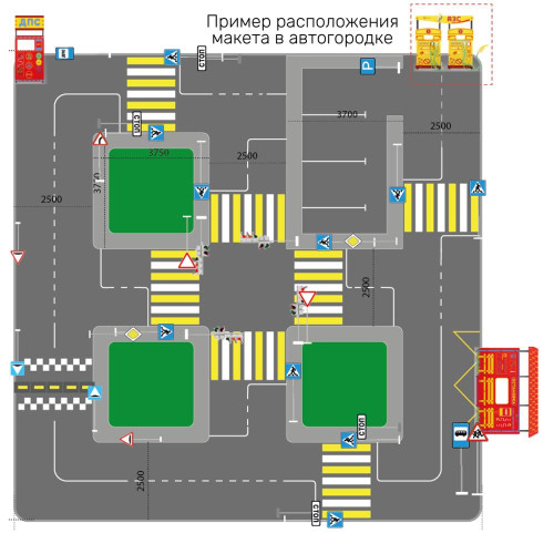 Учебно-игровой макет "Заправка АЗС" мобильный
