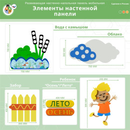 Развивающая настенно-напольная панель мобильная "Окружающая среда" мини, мягкий полимер