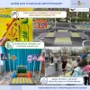 Имитация четырехстороннего перекрестка 5500 х 4500 мм с разметкой