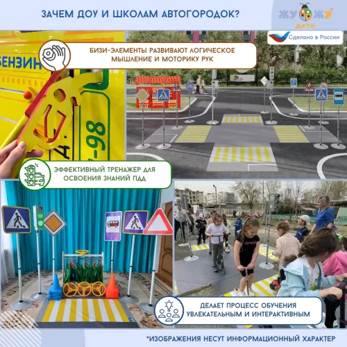 Имитация четырехстороннего перекрестка 5500 х 4500 мм с разметкой